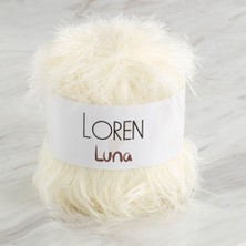 Pileli Store Loren Luna Tavşan Tüyü Krem El Örgü Ipi - R083 - 34005