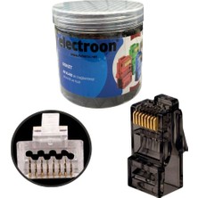 Electroon Siyah Cat6 EZRJ45 Açık Uçlu Soket 8p/8c - 100ADET