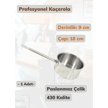 Jet's Home Profesyonel Kaçerola 18 cm Paslanmaz Çelik 430 Kalite