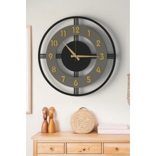 Lupokraft Dekoratif Yeni Modern Mintaka Gold-Gümüş Ayna Rakamlı Ahşap Duvar Saati 48CM