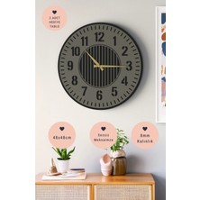 Lupokraft Modern Minimalist Dekoratif Duvar Saati - 48 cm Sessiz Akar Mekanizma - Siyah Şık Tasarım 8 mm Ahşap