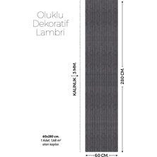 Brano Koyu Kahve Ahşap Desen Duvar Lambiri 60X280 Cm-Kendinden Yapışkanlı
