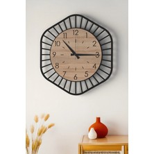 Lupokraft Modern Dekoratif Ahşap Duvar Saati – Sessiz Mekanizma, 48 Cm, Siyah Beyaz Tasarım