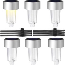 Prativas PM-26961 Metal Gövdeli Dc 5V Gün Işığı Solar Balkon-Havuz-Bahçe Lambası (6'lı Paket)