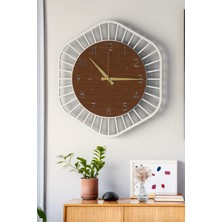 Lupokraft Dekoratif Ahşap Duvar Saati 48 Cm Siyah Beyaz Tasarım Sessiz Mekanizma ile Modern Şıklık