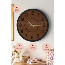 Lupokraft Modern Dekoratif Duvar Saati - 48 cm Sessiz Akar Mekanizma - Minimalist Tasarım 8 mm Ahşap