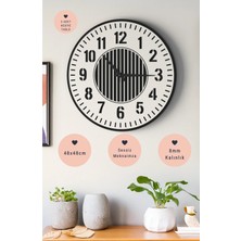 Lupokraft Modern Minimalist Dekoratif Duvar Saati - 48 cm Sessiz Akar Mekanizma - Siyah Şık Tasarım 8 mm Ahşap