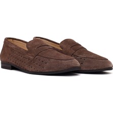 Derimod Kadın Koyu Vizon Süet Deri Loafer 26PFD511810