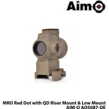 AIM Sport Aım-O® Red-Dot Mro With Qd Riser Mount & Low Mount-Tan Aım-O AO5087-DE
