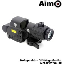 AIM Sport Wadsn® Wadsn Red / Green Holographic Hybrid Dot Sight, Exps With G43 Magnifier (Black) WY126-BK