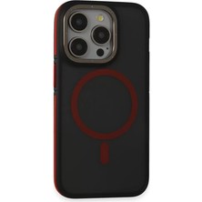 Prativas Iphone 15 Rocky Magsafe Kapak - Siyah-Kırmızı