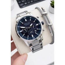 Ferrucci Iç Fonksiyonları Aktif 30 mt Suya Dayanıklı Çelik Kordonlu Erkek Kol Saati EFR.13299.M1