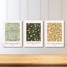 Artarilion Dikey 3'lü Kanvas Tablo William Morris Klasik Duvar Tablosu Salon Ofis Tablosu Ev Hediyesi