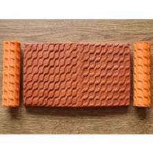 Atölye Dekupaj Model 075 - Deboss & Emboss İkili Set - Polimer Kil Doku Oklavası / Seramik Çamuru Desen Rulosu