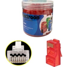 Electroon Kırmızı Cat6 EZRJ45 Açık Uçlu Soket 8p/8c - 100ADET