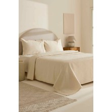 Karaca Home Adelia Fistolu Çift Kişilik Yatak Örtüsü Takımı Natural