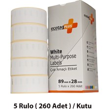 Ecotagplus Dymo Muadili Adres Etiketi - 89 mm x 28 mm - 5 x 260 Adet -  Eko Paket - 99010