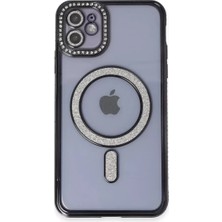 Prativas Iphone 11 Kılıf Joke Simli Magneticsafe Kılıf - Siyah