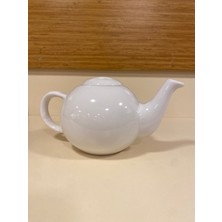 PremiumPort Porselen Demlik, Beyaz, Yuvarlak, 7 cm Alt Çap, Şık ve Dayanıklı