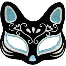 Prativas Siyah Süet Gümüş Simli Maskesi