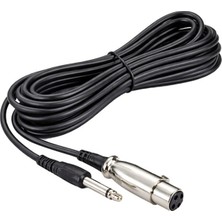 Zibox Fully G-526F 6.3mm Mono Erkek Canon Dişi 5 Metre Siyah Mikrofon Ara Kablosu