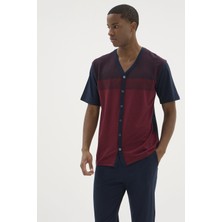 Moda Dua Kocabey KKT-26154 Erkek V Yaka Boydan Düğmeli Pijama Takımı