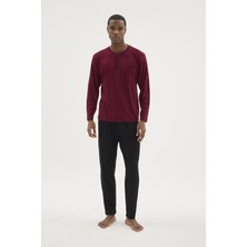 Moda Dua Kocabey BU-26360 Erkek Midi Yaka Battal Pijama Takımı