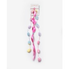 Le Mabelle Fuşya Saç Detaylı Ponpon Detaylı Kız Çocuk Lastik Toka