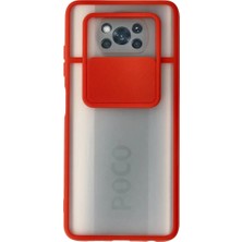 Prativas Pocophone X3 Kılıf Palm Buzlu Kamera Sürgülü Silikon - Kırmızı