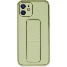 Prativas Iphone 12 Kılıf Coco Deri Standlı Kapak - Su Yeşili