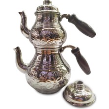 PremiumPort El Yapımı Çiçekli Bakır Çaydanlık, Şık ve Zarif Tasarım