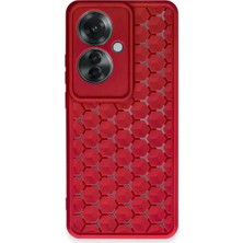 Prativas Reno 11F Kılıf Petek Silikon Kapak - Kırmızı