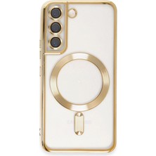 Pileli Store Pilelistore   Samsung Galaxy S22 Kılıf Kross Magneticsafe Kapak - Gold