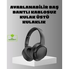 Prativas Siyah Kablosuz Bluetooth Kulaklık 300 Mah Hızlı Şarj Katlanabilir Pedli
