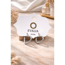 Evalia Kadın Kalp Silver Çelik Küpe
