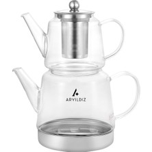 PremiumPort Şeffaf Cam Çaydanlık, Estetik ve Dayanıklı Tasarım, Sıcak Tutma Özelliği