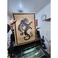 35X50 cm Otomobil Paspas, Ejder Logo Baskılı, Kaliteli ve Şık Tasarım