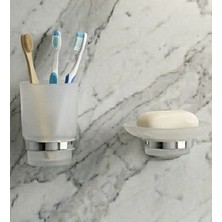 Fndhome Krom Diş Fırçalık ve Sabunluk Set