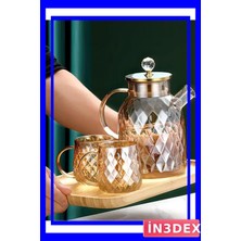 PremiumPort Bambu Kapaklı Borosilikat Cam Demlik 1500ML, Şık ve Dayanıklı Tasarım