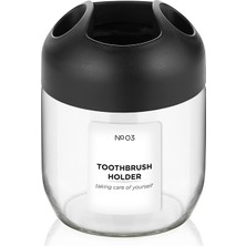 Lemmoni  Qlux Cam Altlı Diş Fırçalık ve Macunluk 3 Bölmeli