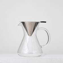 PremiumPort Filtreli Cam Kahve Demliği 500 Ml, Şeffaf, Modern ve Kullanışlı Tasarım