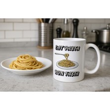 Lims Store Eat Pasta Run Fasta Yazılı Kupa Model 209 Makarna Temalı Komik Tasarım Seramik Kahve Kupası