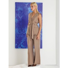 Unique Beli Kemerli Palazzo Pantolon