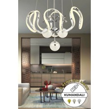 Kendal Neva Krom Modern Sarkıt Avize 3 Renk Işık Salon Mutfak Yatak Odası