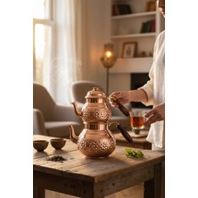 PremiumPort Büyük Papatya Desenli Bakır Çaydanlık, Şık ve Dayanıklı Tasarım