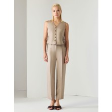 Unique Keten Kumaş Dar Paça Pantolon