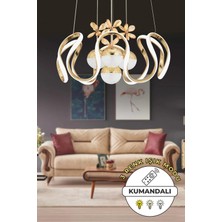 Kendal Neva Gold Modern Sarkıt Avize 3 Renk Işık Salon Mutfak Yatak Odası