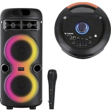 Trm D41 Taşınabilir Rgb Ledli Bluetooth Hoparlör Parti Speaker Mikrofonlu USB Tf Fm Aux