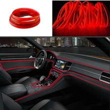 Renkli Neon LED Şerit, Araç Içi Torpido, 2 Metre, Koyu Kırmızı