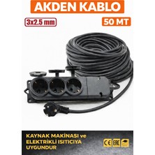 Akden Kablo 50 Metre 3x2,5mm 3*lü Uzatma Kablosu Tam Kesit Kaynak Makinası Kullanıma Uygundur